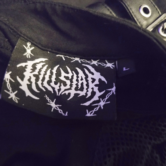 Killstar Black Fishnet Buckle Accent Shirt (Like New) - Picture 6 of 7